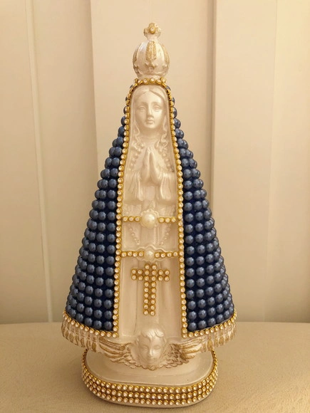 Nossa Senhora Aparecida Pérolas 20cm Personalizada
