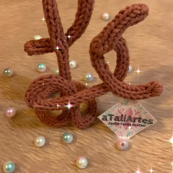 Palavra decorativa de mesa - Fé decorativo personalizado em tricotin