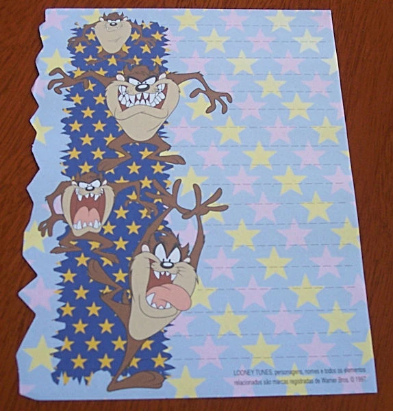 Papel de Carta Antigo Taz Mania