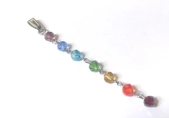 Pingente Aço Inox com Cristais 7 Chakras