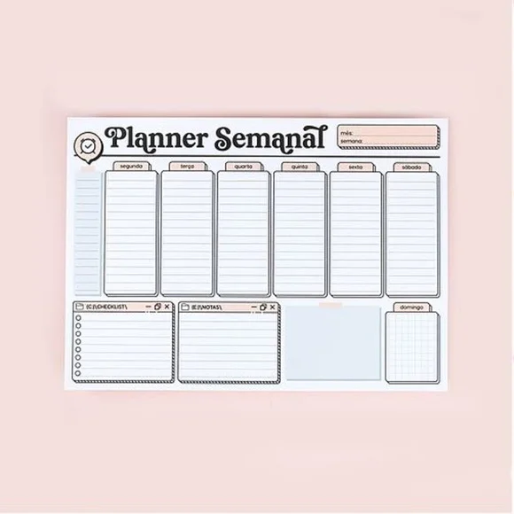 Planejamento Semanal A4 - Blocado