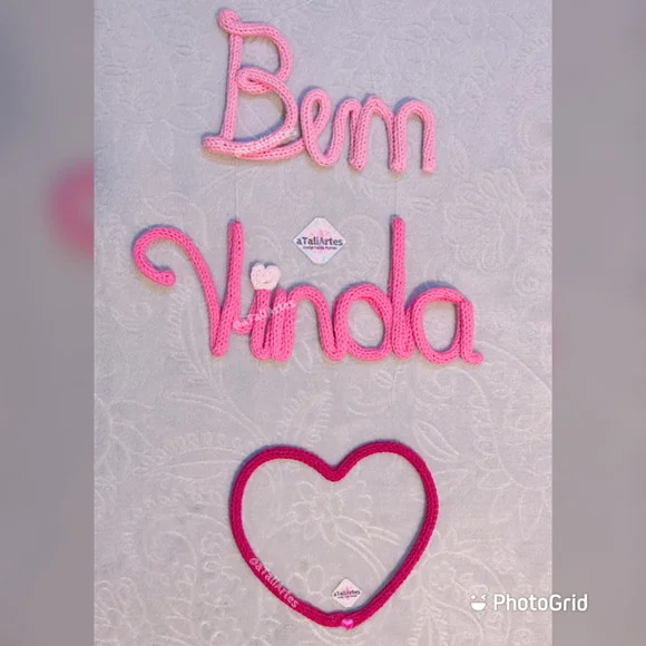Bem Vinda personalizado em Tricotin
