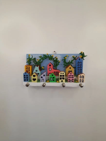 Porta Chave Decorado com Mini Prédios
