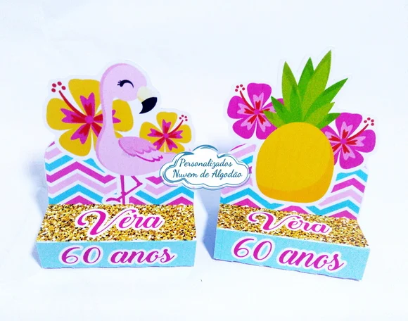 Porta Chocolate - Abacaxi e Flamingo