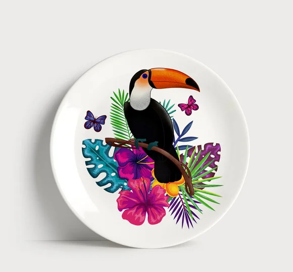 Prato Decorativo Tucano Tropical