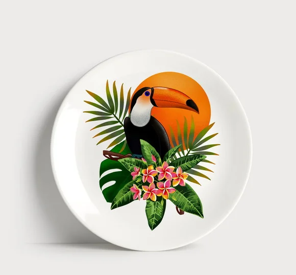 Prato Decorativo Tucano Tropical