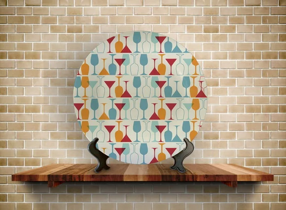 Prato Decorativo Vinho