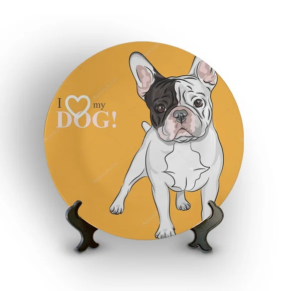 Prato Porcelana Decorativo Bulldog