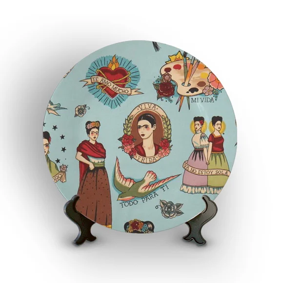 Prato Porcelana Decorativo Frida Kahlo