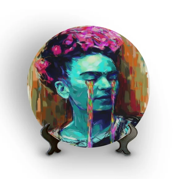 Prato Porcelana Decorativo Frida Kahlo