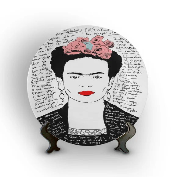 Prato Porcelana Decorativo Frida Kahlo