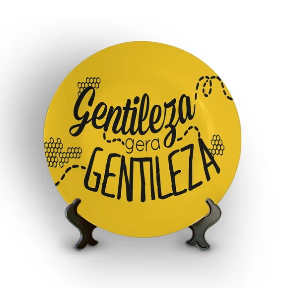 Prato Porcelana Decorativo Gentileza Gera Gentileza