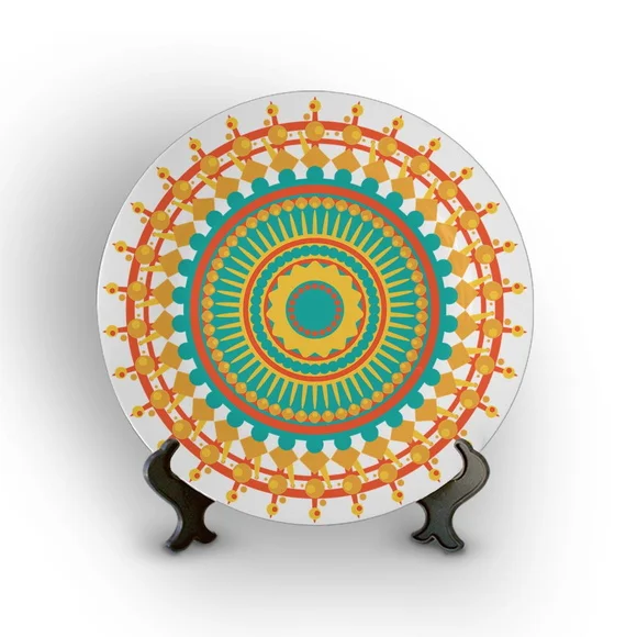 Prato Porcelana Decorativo Mandala