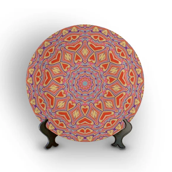 Prato Porcelana Decorativo Mandala