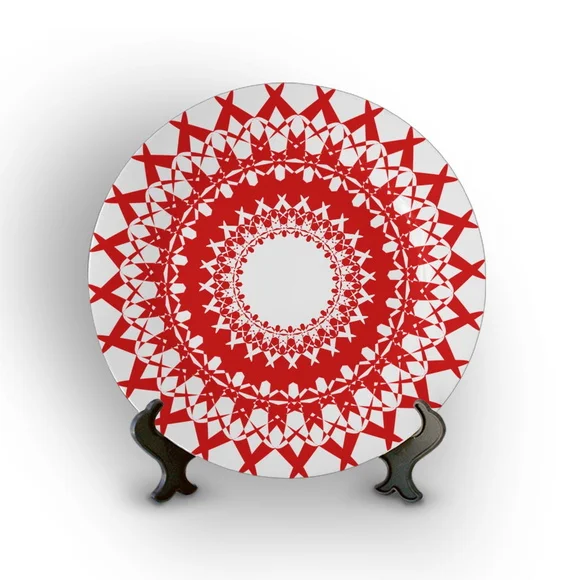 Prato Porcelana Decorativo Mandala