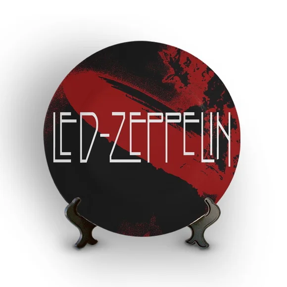 Prato Porcelana Decorativo Rock -Led Zeppelin