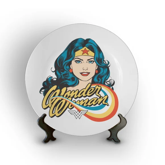 Prato Porcelana Decorativo Wonder Woman