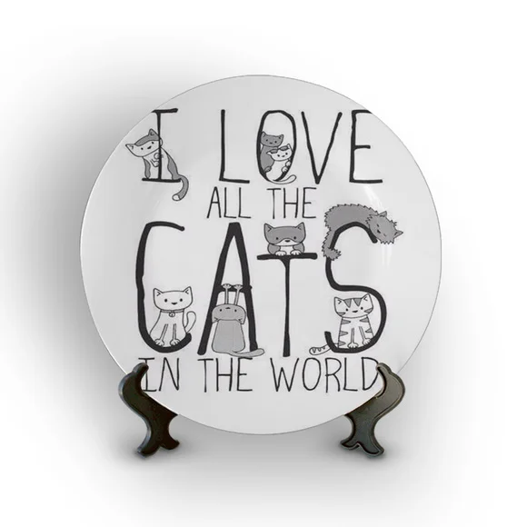 Prato Porcelana I Love All The Cats