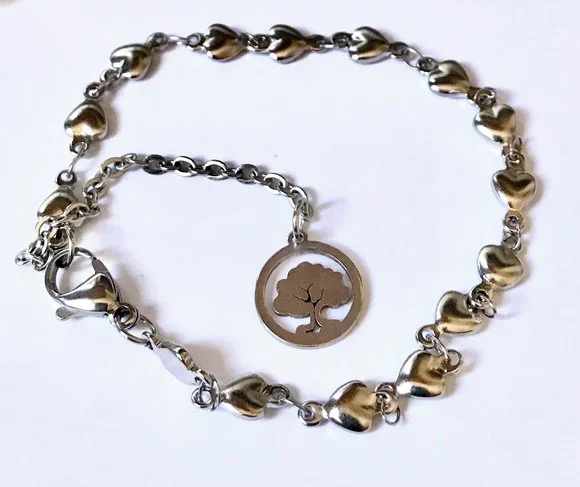 Pulseira Aço Inoxidável com Arvore da Vida em Inox