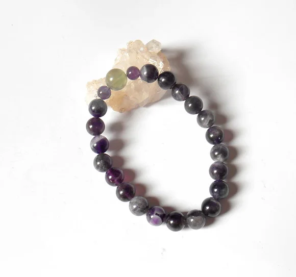 Pulseira ametista e fluorita