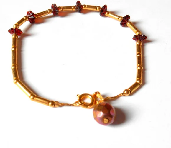 Pulseira Folheada a Ouro com Cristal Theco