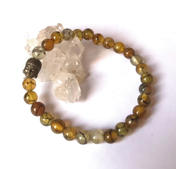 Pulseira Japamala 27 Contas Agata e Meru Buda