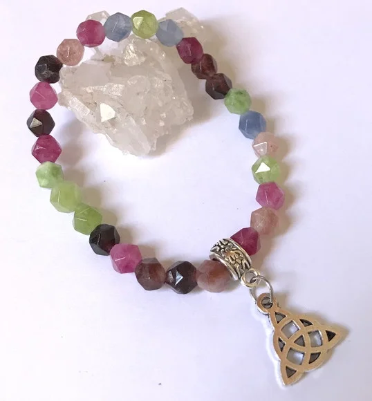 Pulseira Japamala 27 Contas Jade Facetada Mix de Cores