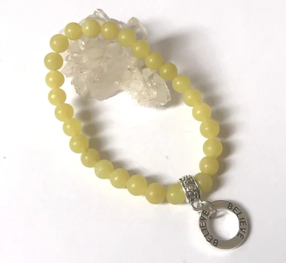 Pulseira Japamala 27 Contas Jade Limão Belive