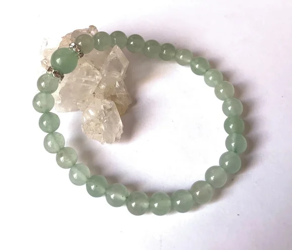 Pulseira Japamala 27 Contas Quartzo Verde e Strass