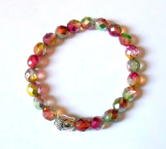 Pulseira Japamala com cristais Theco coloridos