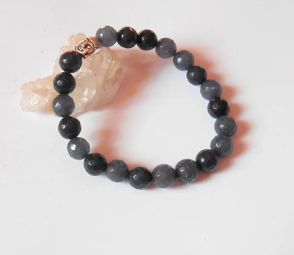 Pulseira Japamala com jade safira 21 contas