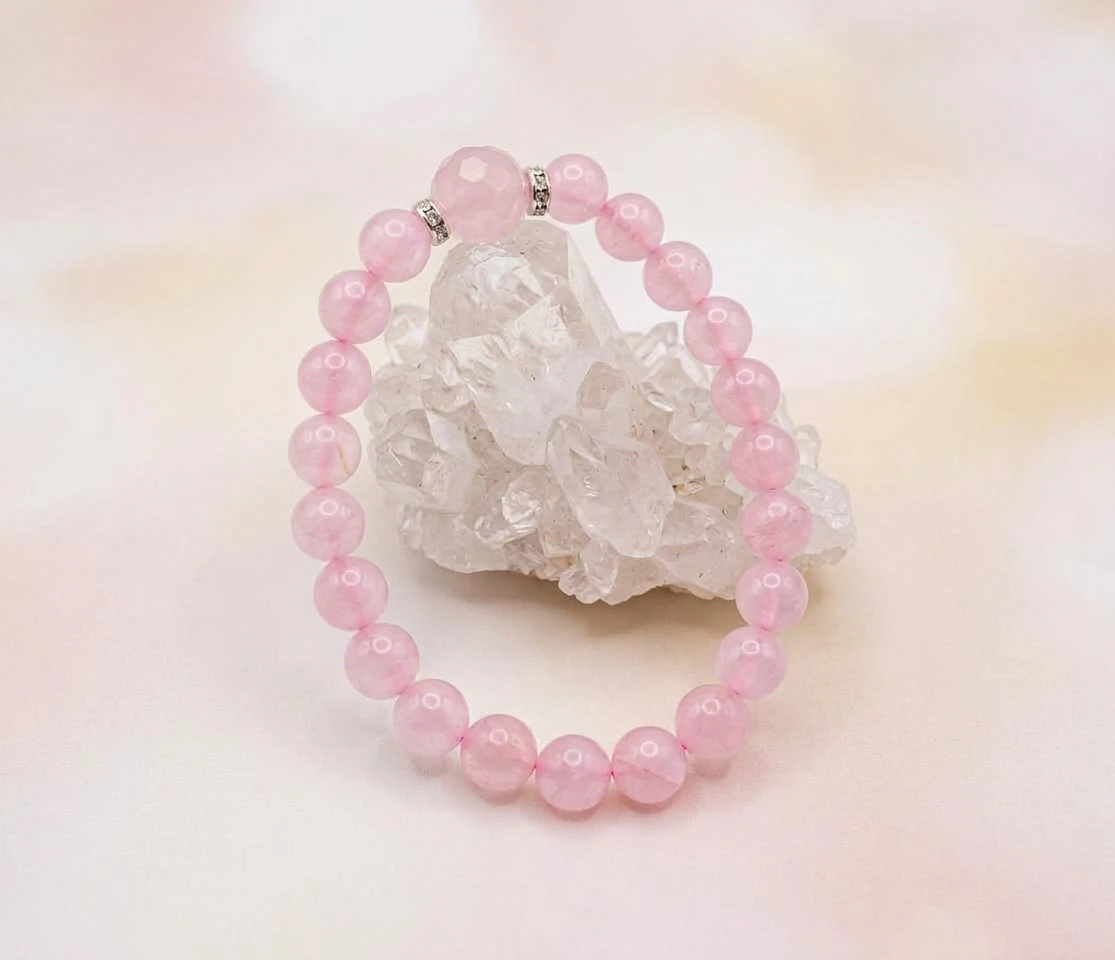 Pulseira Japamala em Quartzo Rosa – 21 Contas (Artesanal)