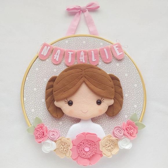 Quadro Bastidor Maternidade Menininha Princesa Natalie
