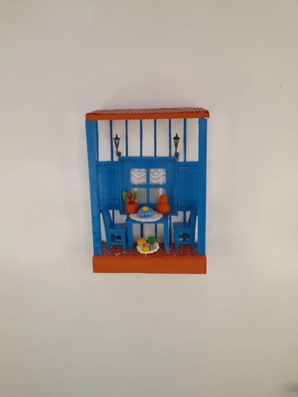 Quadro Decorado em mdf Decorada com Miniaturas