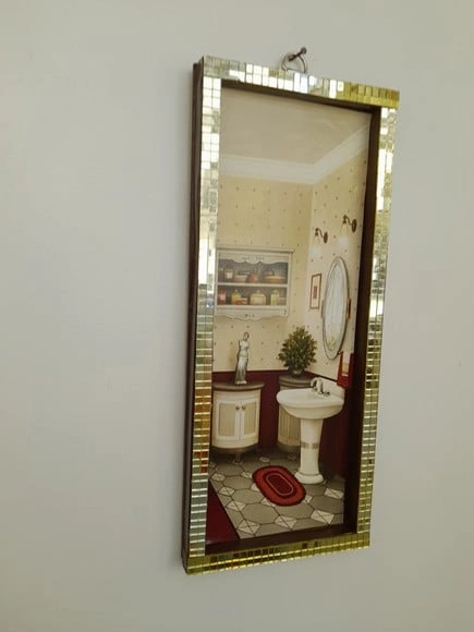 Quadro Decorativo em mdf para Banheiro Marrom