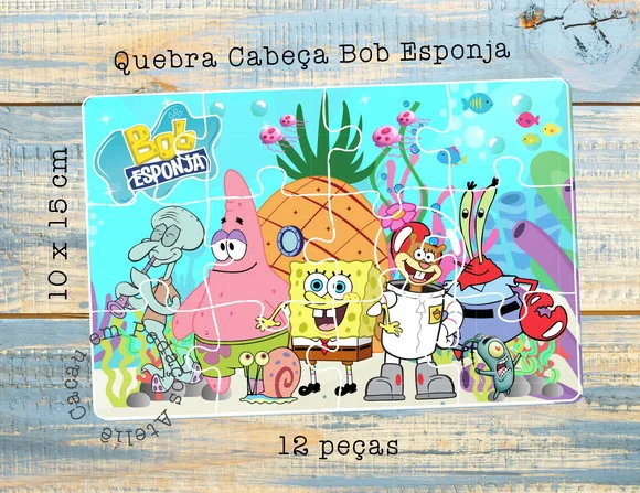 Quebra Cabeça Bob Esponja 10 x 15 cm