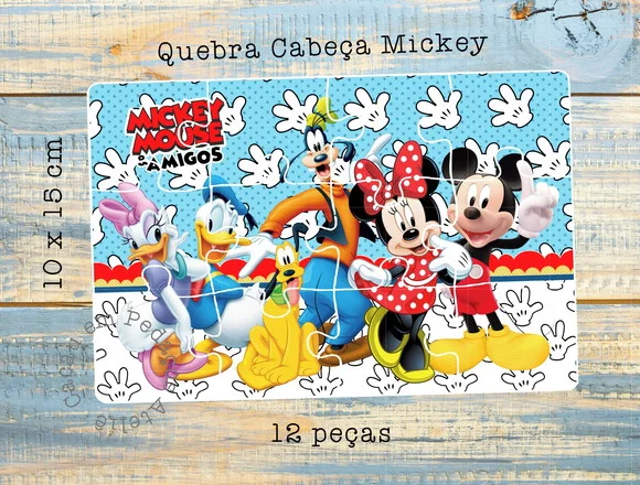 Quebra Cabeça Mickey 10 x 15 cm