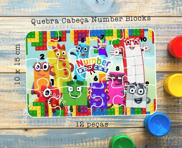 Quebra Cabeça Numberblocks 10x15cm Lembrancinha Aniversário