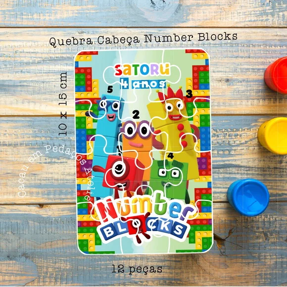 Quebra Cabeça Numberblocks 10x15cm Lembrancinha Aniversário