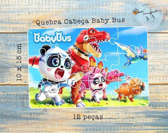 Quebra Cabeça Personalizado Baby Bus 10 x 15 cm