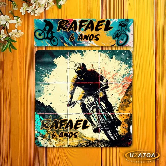 Lembrancinha Quebra-cabeça Bike mdf personalizado