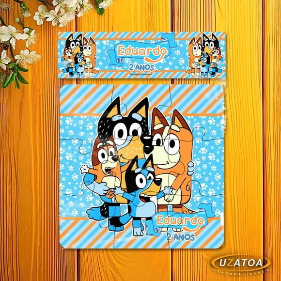 Lembrancinha Quebra-cabeça Bluey mdf personalizado
