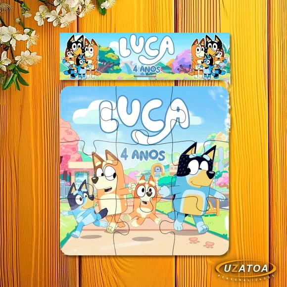 Lembrancinha Quebra-cabeça Bluey mdf personalizado