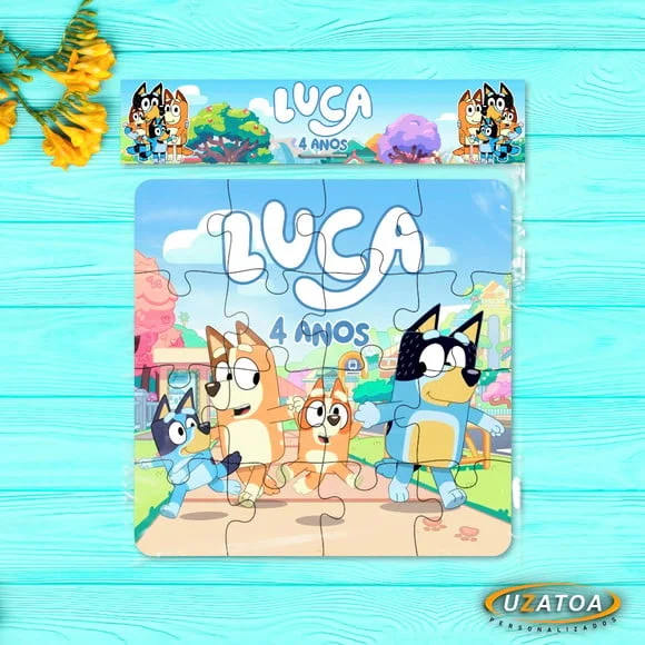 Lembrancinha Quebra-cabeça Bluey mdf personalizado