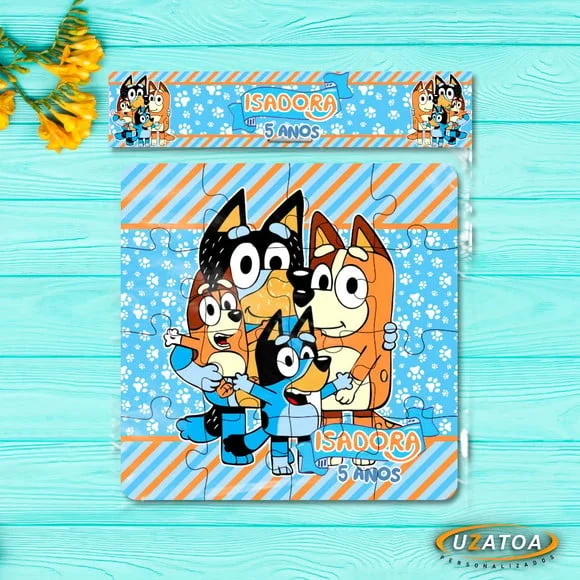 Lembrancinha Quebra-cabeça Bluey mdf personalizado