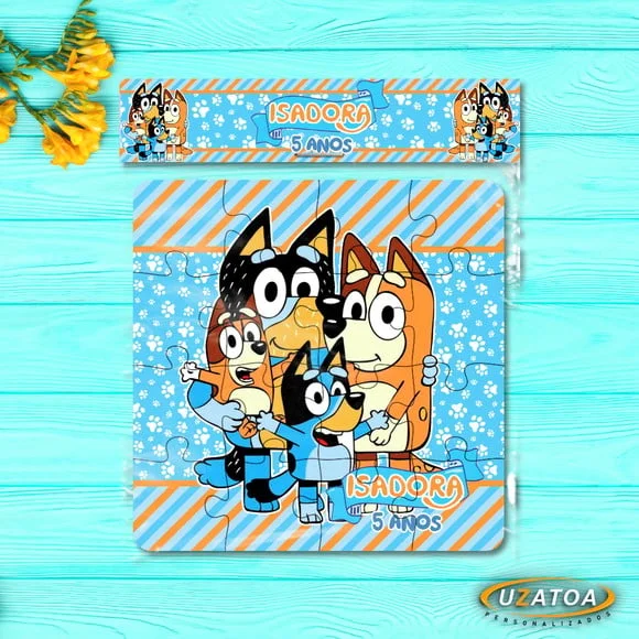 Lembrancinha Quebra-cabeça Bluey mdf personalizado