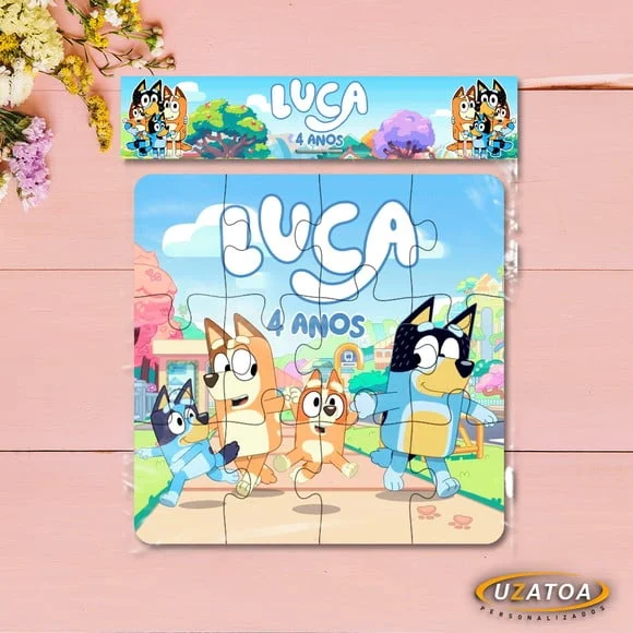 Lembrancinha Quebra-cabeça Bluey mdf personalizado