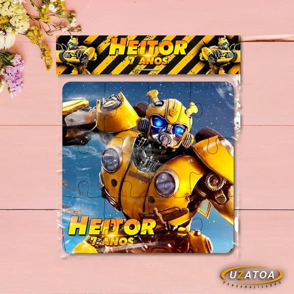 Lembrancinha Quebra-cabeça Bumblebee mdf personalizado