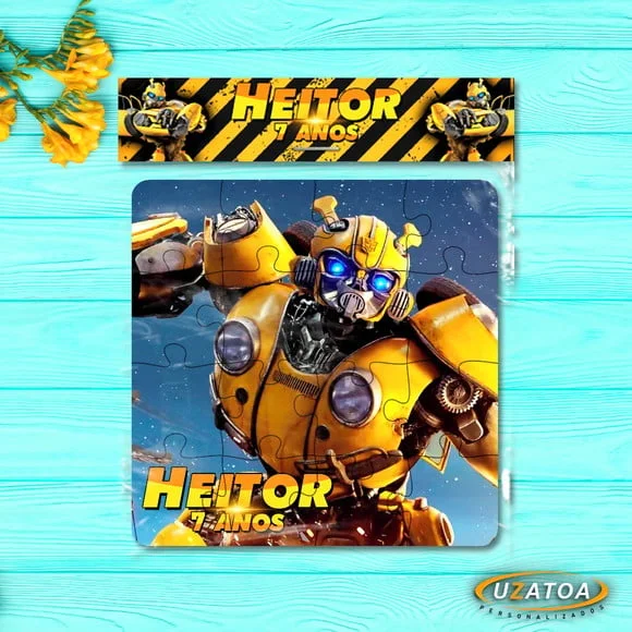 Lembrancinha Quebra-cabeça Bumblebee mdf personalizado
