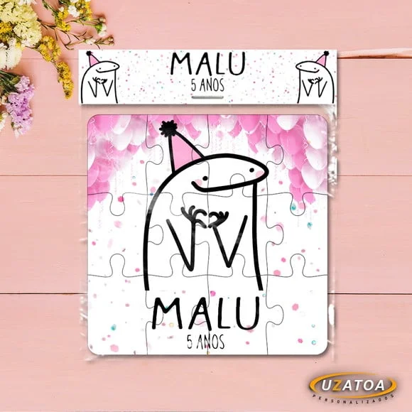 Lembrancinha Quebra-cabeça Flork mdf personalizado